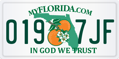 FL license plate 0197JF