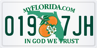 FL license plate 0197JH