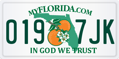 FL license plate 0197JK