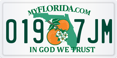 FL license plate 0197JM