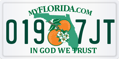 FL license plate 0197JT