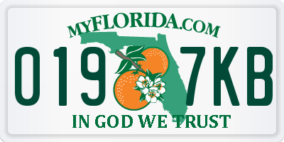 FL license plate 0197KB