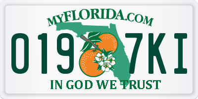 FL license plate 0197KI