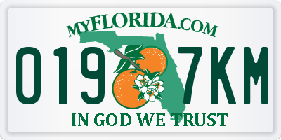 FL license plate 0197KM