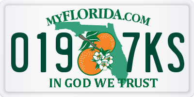 FL license plate 0197KS