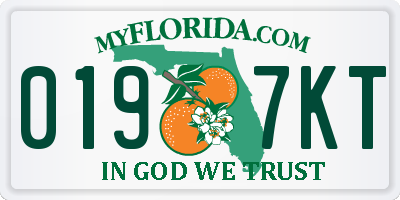 FL license plate 0197KT