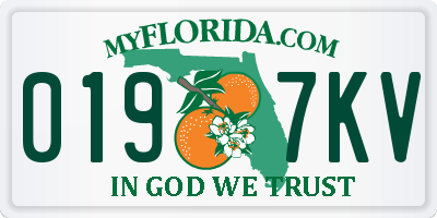 FL license plate 0197KV