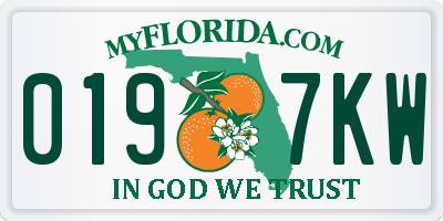 FL license plate 0197KW