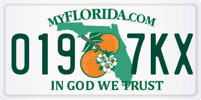 FL license plate 0197KX