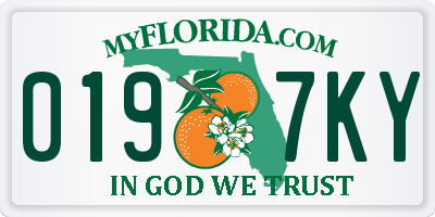 FL license plate 0197KY