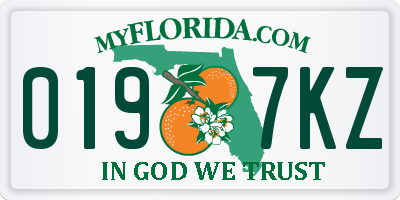 FL license plate 0197KZ