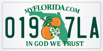 FL license plate 0197LA