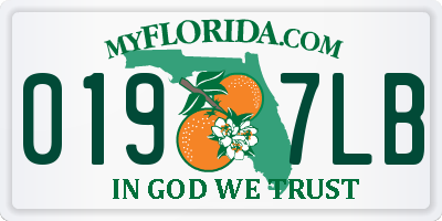 FL license plate 0197LB