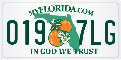 FL license plate 0197LG