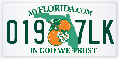 FL license plate 0197LK