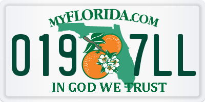 FL license plate 0197LL