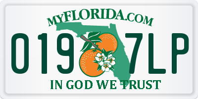 FL license plate 0197LP