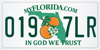 FL license plate 0197LR