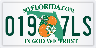 FL license plate 0197LS