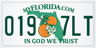 FL license plate 0197LT