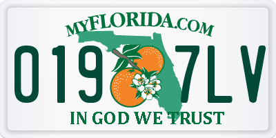 FL license plate 0197LV