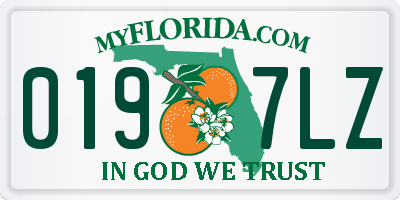 FL license plate 0197LZ