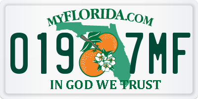 FL license plate 0197MF