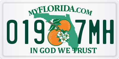 FL license plate 0197MH