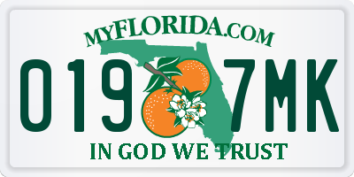 FL license plate 0197MK