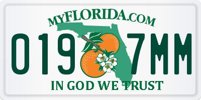 FL license plate 0197MM