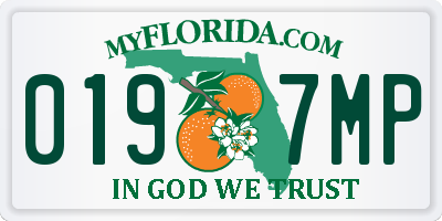 FL license plate 0197MP