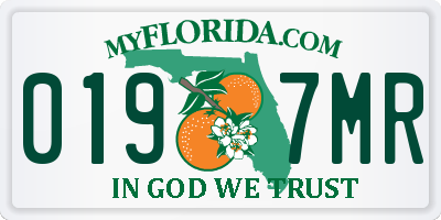 FL license plate 0197MR