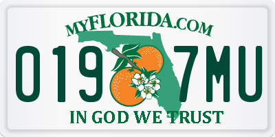 FL license plate 0197MU