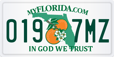 FL license plate 0197MZ