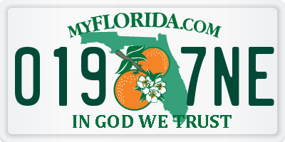 FL license plate 0197NE