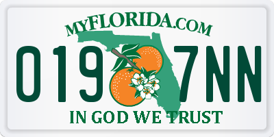 FL license plate 0197NN
