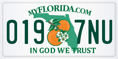 FL license plate 0197NU