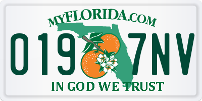 FL license plate 0197NV