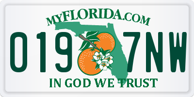 FL license plate 0197NW