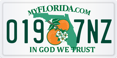 FL license plate 0197NZ