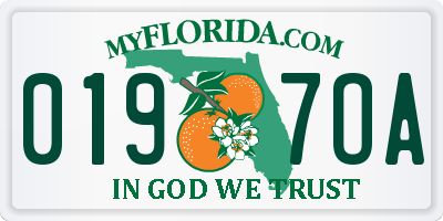 FL license plate 0197OA