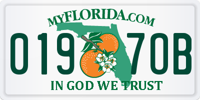 FL license plate 0197OB