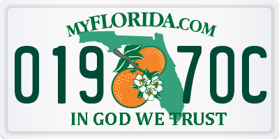 FL license plate 0197OC