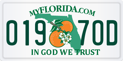 FL license plate 0197OD