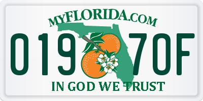 FL license plate 0197OF