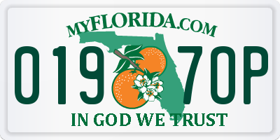 FL license plate 0197OP