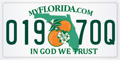 FL license plate 0197OQ