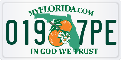 FL license plate 0197PE
