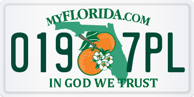 FL license plate 0197PL