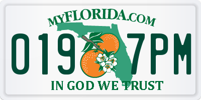 FL license plate 0197PM
